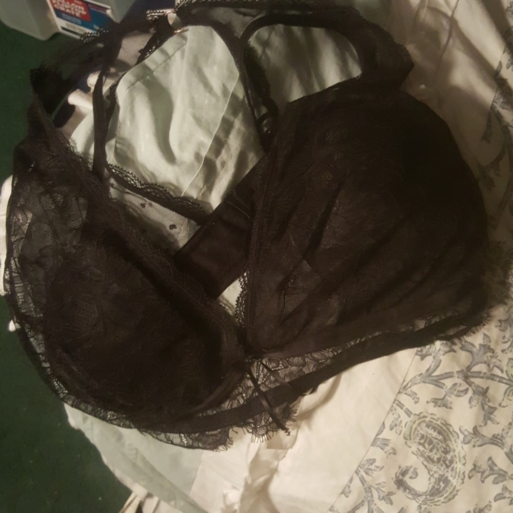Women's black lace bra